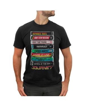 Journey Tape Deck Stack Graphic T-Shirt - Black