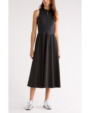 zella pursuit tiered midi dress Zella Pursuit Tiered Midi Dress in Black