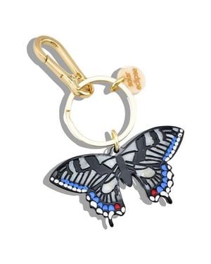Solar Eclipse Hand Painted Swallowtail Key Chain Bag Charm - White