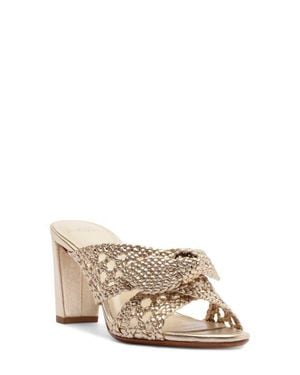 Alexandre Birman Belinda Woven Block Heel Sandal - Natural