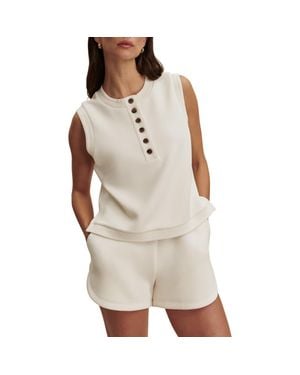 Varley Marla Button Placket Tank - Natural
