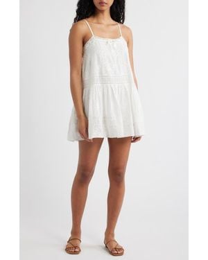 LoveShackFancy Vionett Floral Embroidered Minidress - White