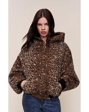 GUIZIO Charli Hooded Quilted Jacket - Brown