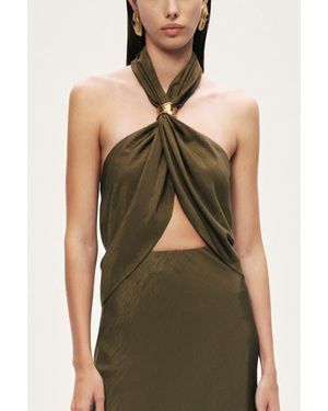 Nocturne Twist Halter Neck Bustier - Green