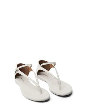 Mango Leather Strap Sandal - White