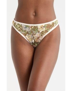 Kilo Brava Embroidered Thong - Brown