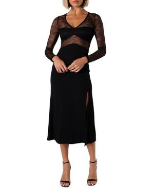 pierre floral long sleeve lace midi dress petal & pup Petal & Pup Women's Pierre Long Sleeve Lace Maxi Dress