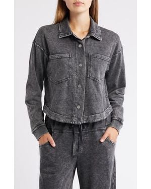 City Blues Crop Knit Shacket - Gray