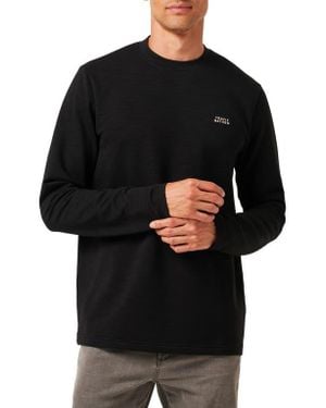 Travis Mathew About Town Long Sleeve Logo Embroidered T-Shirt - Black