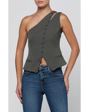 L'Agence Zinnia One Shoulder Vest - Blue