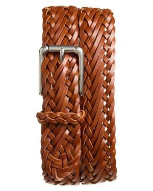 Ralph Lauren Braided Vachetta Leather Belt - Orange