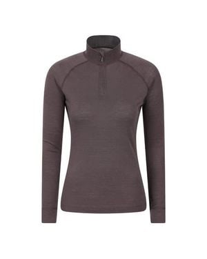 Mountain Warehouse Merino Wool Zip Neck Thermal Top - Purple