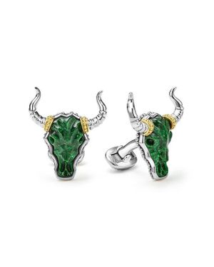 Lagos Longhorn Cuff Links - Green