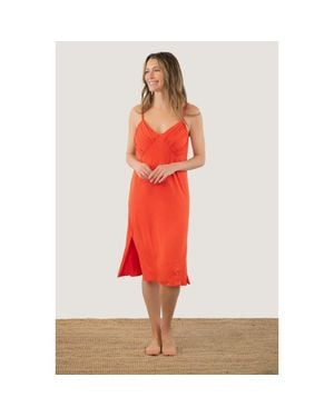 JJwinks Lover Nightgown With Luxuriously Soft Built-In Shelf - Red