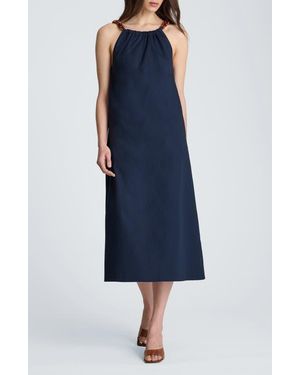Kenneth Cole Beaded Sleeveless Midi Dress - Blue