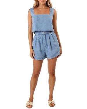 Petal & Pup Kingston Two-Piece Denim Tank & Shorts Set - Blue