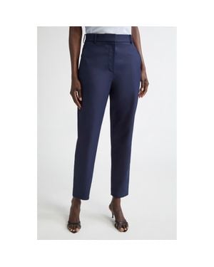 St. John Morgan Stretch Gabardine Ankle Pants - Blue