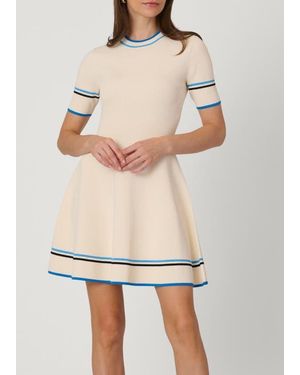 Shoshanna Contrast Border Knit Kate Dress - Natural