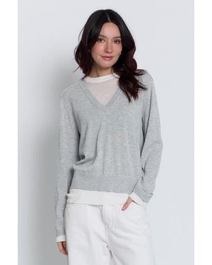 Central Park West Coen Layered Vneck - Gray