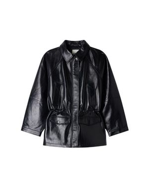 Sandro Smooth Leather Jacket - Black