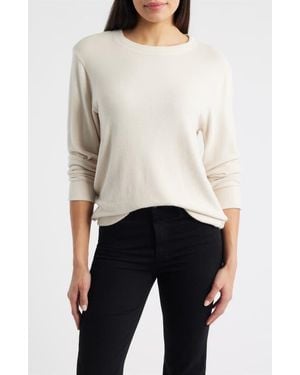 Loveappella Brushed Jersey Crewneck Top - White