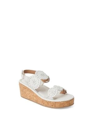 Jack Rogers Kids' Lauren Slingback Platform Wedge Sandal - White