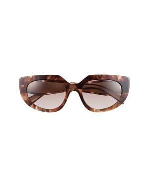 Prada 53Mm Oval Sunglasses - Brown