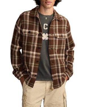 Lucky Brand Plaid Twill Shirt Jacket - Brown