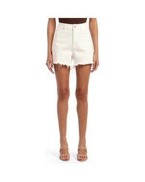 Mavi Heidi High Waist Relaxed Denim Cutoff Shorts - White