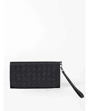 Deux Mains Woven Wristlet Wallet - Black