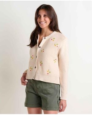 Toad & Co. Bianca Crew Cardigan Embroidered - Natural