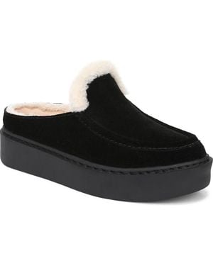 FAVORITE DAUGHTER Sunny Genuine Shearling Lined Platform Clog - Black
