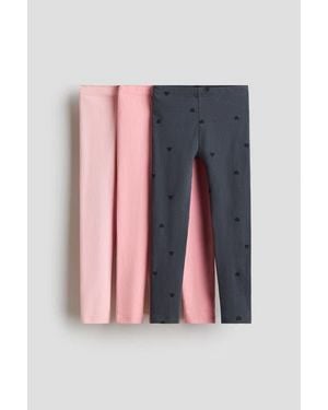 H&M 3-Pack Cotton Jersey Leggings - Multicolor