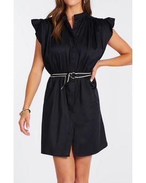 Bishop + Young Mallorca Flutter Sleeve Dress - Black