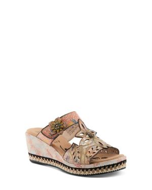 Spring Step Coverup Wedge Sandal - Orange