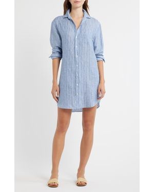 Frank & Eileen Mary Classic Long Sleeve Shirtdress - Blue
