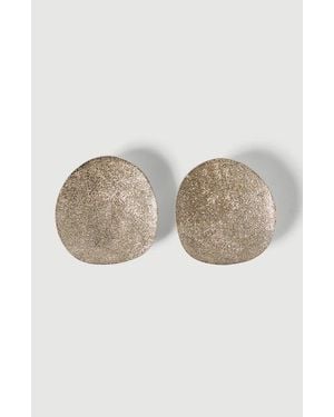 Brunello Cucinelli Sterling Shimmer Disc Earrings - Natural
