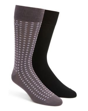 BOSS Assorted 2-Pack Cotton Blend Dress Socks - Black
