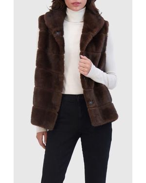Lyla Grant Fur-Free Mink Faux Fur Vest - Black