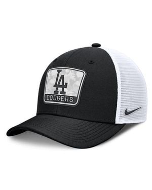 Nike Los Angeles Dodgers Camo Rise Trucker Dri-Fit Adjustable Hat - Black