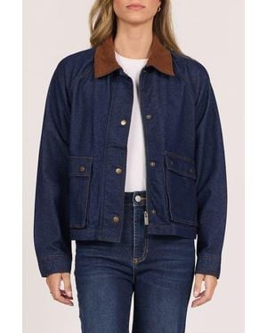 DEAR JOHN Weston Barn Jacket With Contrast Collar - Blue