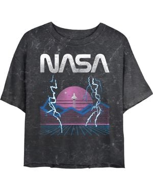 NASA Juniors Retro Shuttle Launch T Shirt - Black