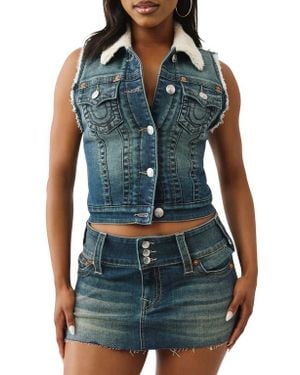 TRUE RELIGION Racerback Denim Vest - Blue