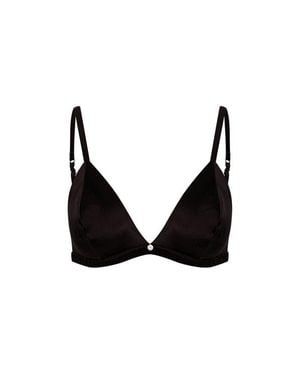 House of Silk Silk Triangle Bra - Black