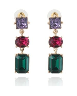 BCBGMAXAZRIA Multi-Gem Drop Earrings - Green