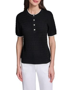 KARL LAGERFELD Short Sleeve Sweater - Black