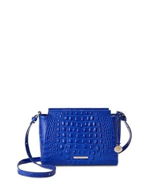 Brahmin Hillary Croc Embossed Leather Crossbody Bag - Blue