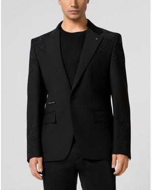 Philipp Plein Blazer Gigolo Fit Stars Stones - Black