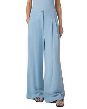 Akris Punto Florence High Waist Wide Leg Pants - Blue