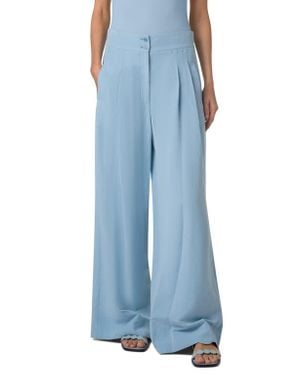 Akris Punto Florence High Waist Wide Leg Pants - Blue